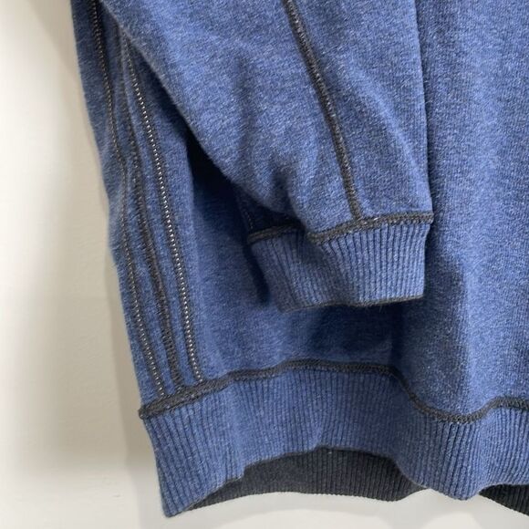 Tommy Bahama Men’s Reversible 1/4 Zip Sweater Pullover Blue Black 23”x28” - Picture 4 of 9